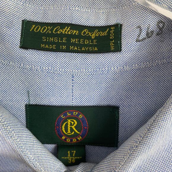 CLUB ROOM Vintage Blue Solid Button Down Shirt - Picture 2 of 8